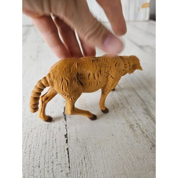 Vintage plastic Italy sheep large nativity decor Xmas religious brown - Picture 4 of 10